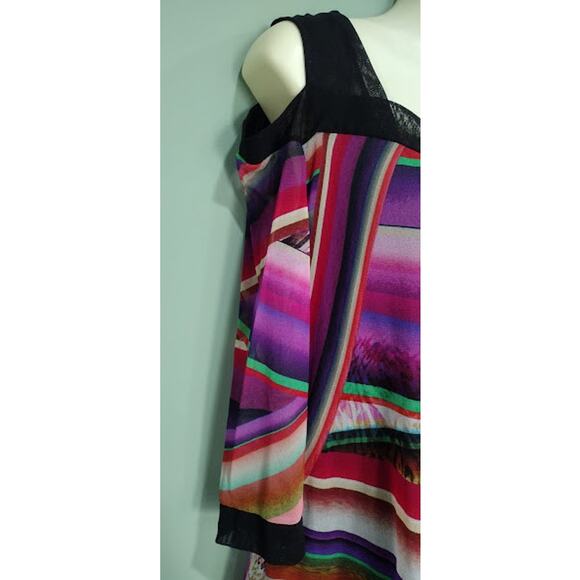 Elena Kattan Cold Shoulder Mesh Tunic with Lining, Size M - Picture 2 of 5